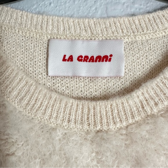 LA GRANNI Suri knitted oversized crewneck, Cream, Alpaca, Size Small - Picture 7 of 10